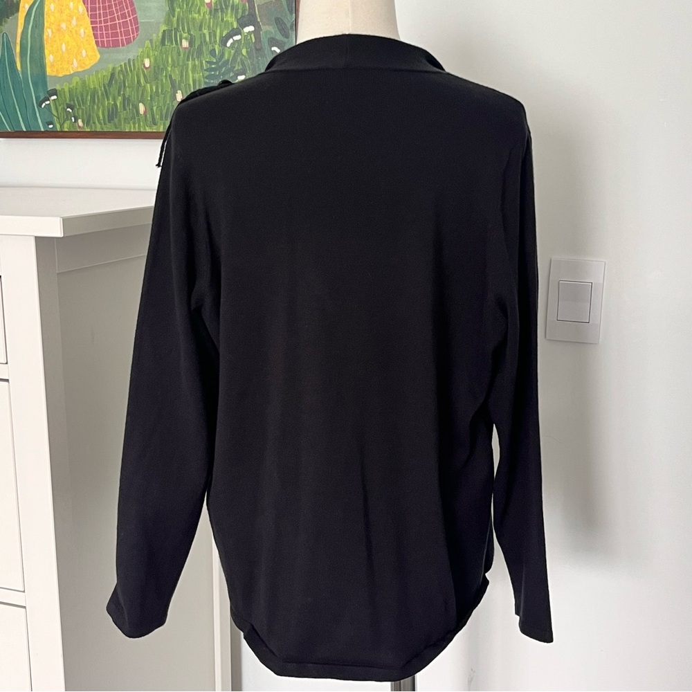 Chico's Black Fringe Cardigan - Picture 5 of 9